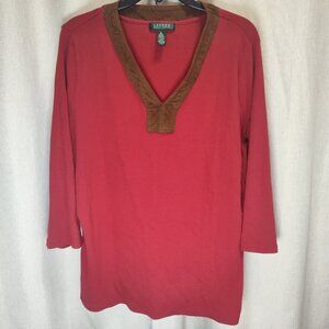 CLEARANCE SALE Lauren Ralph Lauren Womens Plus Size 2X Sweater Red Knit Pullover